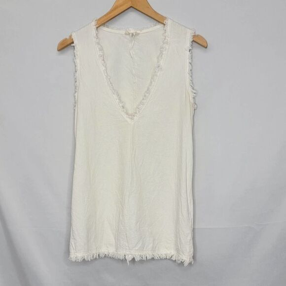 Silence + Noise Off White Linen Blend Tank Top - Picture 3 of 16